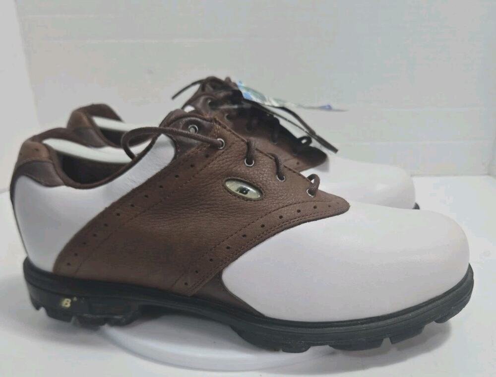 New Balance 1275 Men Golf Shoes Size 7 4E Wide Brown White Spiked MG1275BR NIB